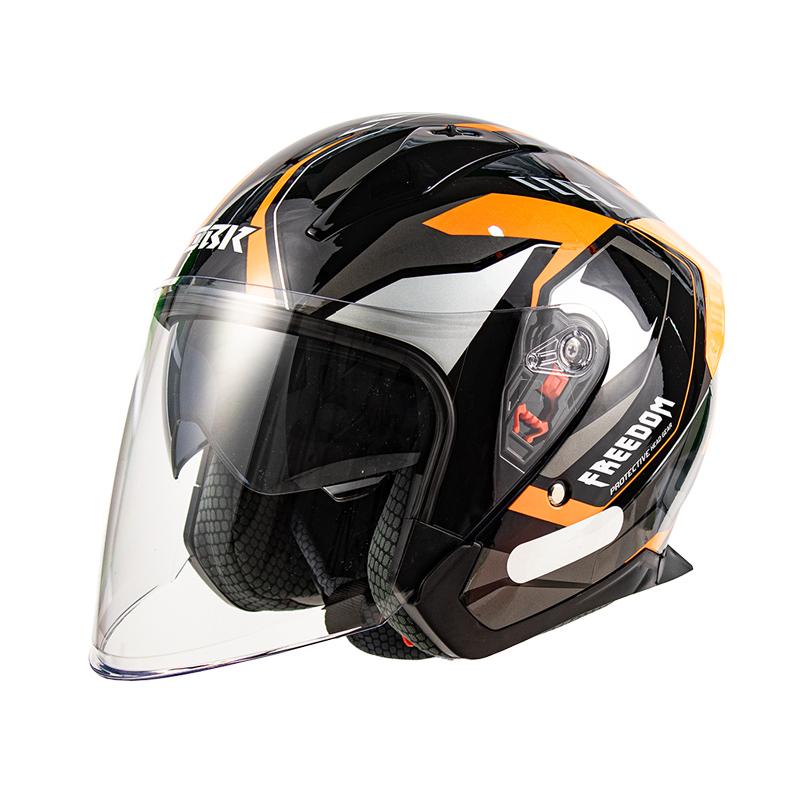 Unisex Motorcycle Helmet with Dual Lens Half Helmet Warm Three-Quarter Motorcycle Racing Style Scooter Helmet for All Seasons