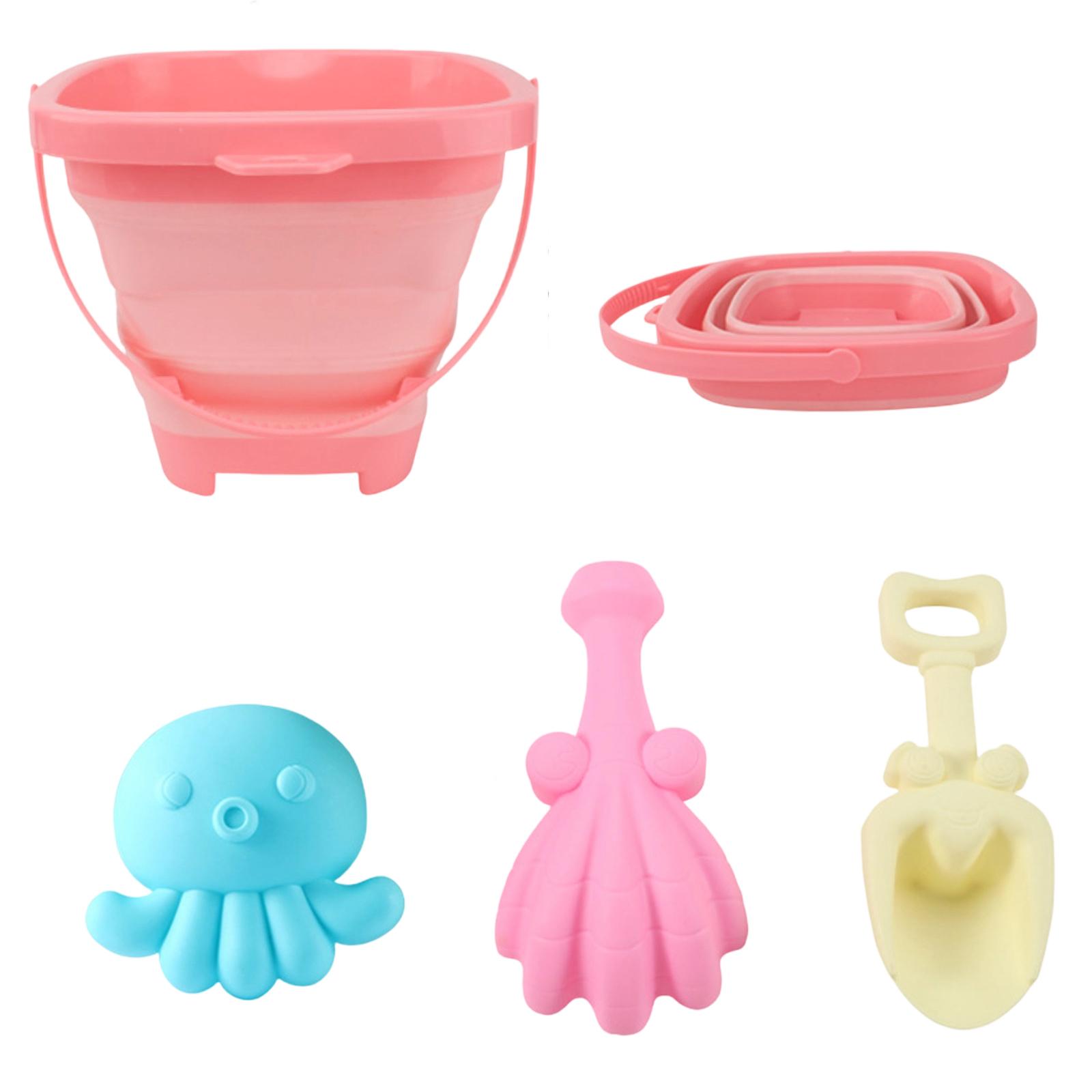 

Children s Beach Toy Set, Foldable Beach Bucket Travel Beach Toy With Sand Mold Shovel And Rake, Suitable For Toddler Boys And Girls One Size