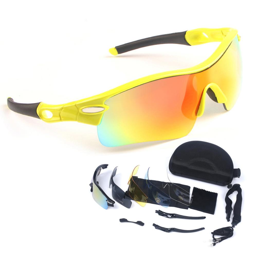 Polarized riding glasses 5-piece set Mountain bike off-road goggles Sports sunglasses Protective goggles