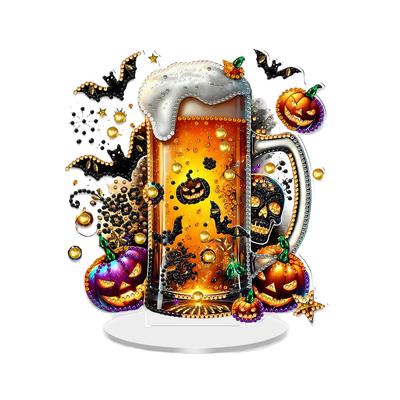 2D/Flat Halloween DIY Diamond Painting Tabletop Ornaments Kit Table Top Diamond Painting Ornament Kits Bedroom Table Decoration