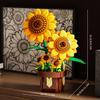 Non-Toxic 291Pcs Sunflower Potted Plant Building Block Flower Model Puzzle Toys Sets New Year Christmas Birthday Gifts