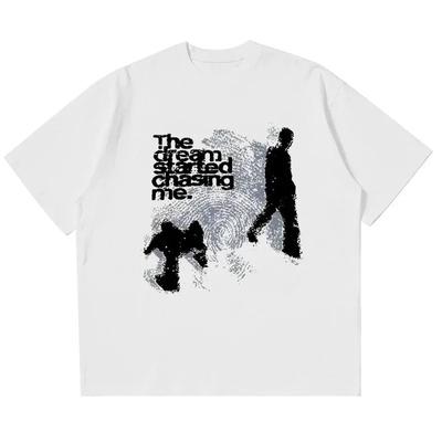 Camiseta para Mujer Algodón Puro Manga Corta Estampado Sombra Y2k Top Camisetas Harajuku Streetwear Vintage Gráfico Estética Coreana Ropa
