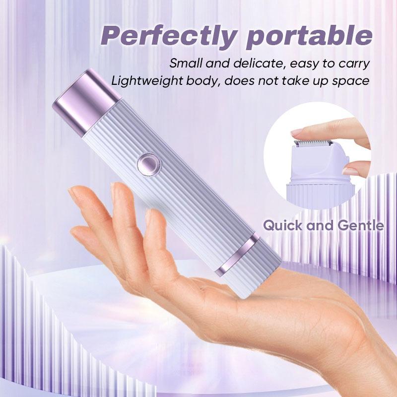 Electric Shaver for Women USB Rechargeable 2 In 1 Double Head Waterproof Wet Dry Hair Remover for Whole Body