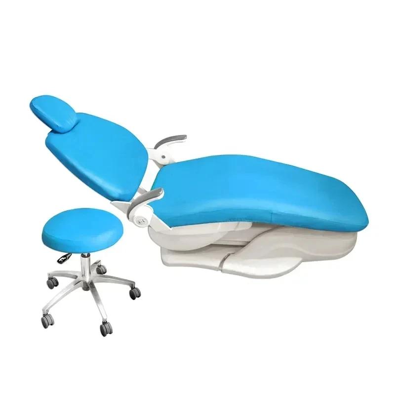 Ensemble de 4 Housses de Siège de Fauteuil Dentaire Housse de Protection Élastique Imperméable en Cuir PU pour Équipement de Laboratoire Dentaire