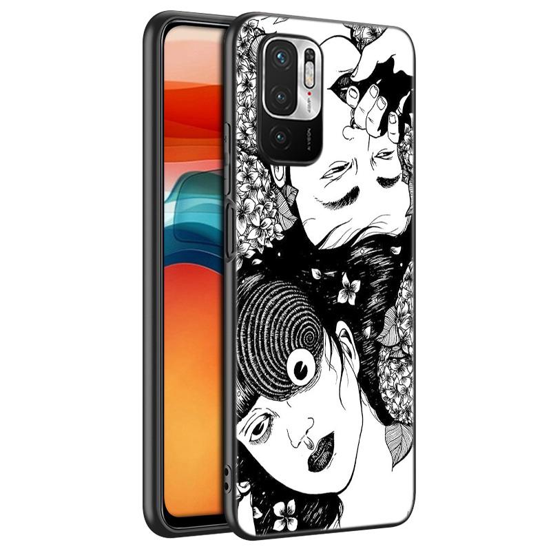Anime Junji Ito Tees Horror Silicone Phone Case For Xiaomi Redmi Note 11 10 9 8 Pro 11T 10T 10S 9S 8T 9 9A 9C 9T Black Cover
