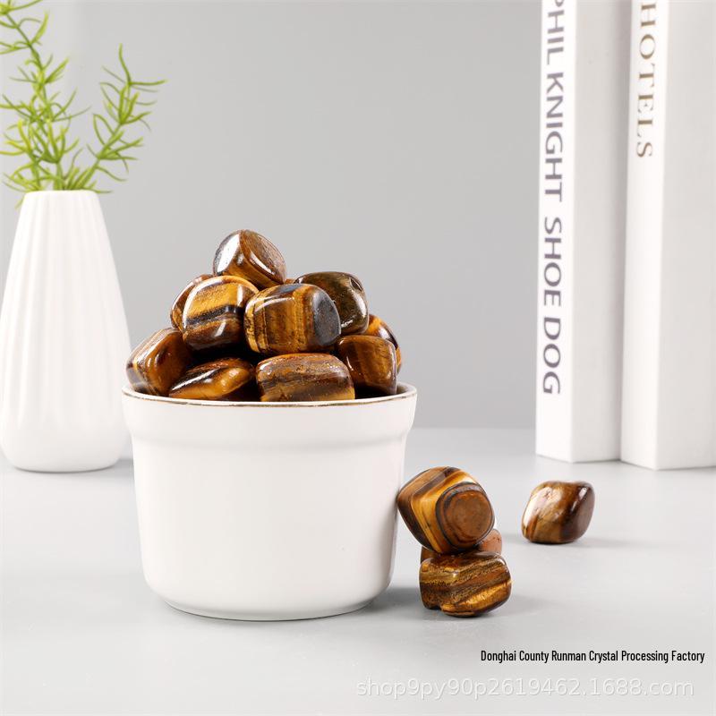 

Large Tiger Eye Crystal Beads: Colored Pebbles for Fish Tanks, Flower Pots, and Decorative Displays 2-3cm 100g естественный