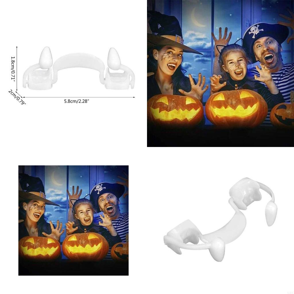 Retractable for Vampire Teeth Reusable for Vampire Fangs Plastic Dentures Cosplay Props Halloween Costumes Props for Boy X3UC China Mainland