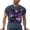 Violett Und Lila Paisley T-Shirt T-Shirts Für Unisex Schmal Geschnittenes T-Shirt Unisex 100% Baumwolle Luxusmarke Unisex T-Shirt Designer T-Shirt