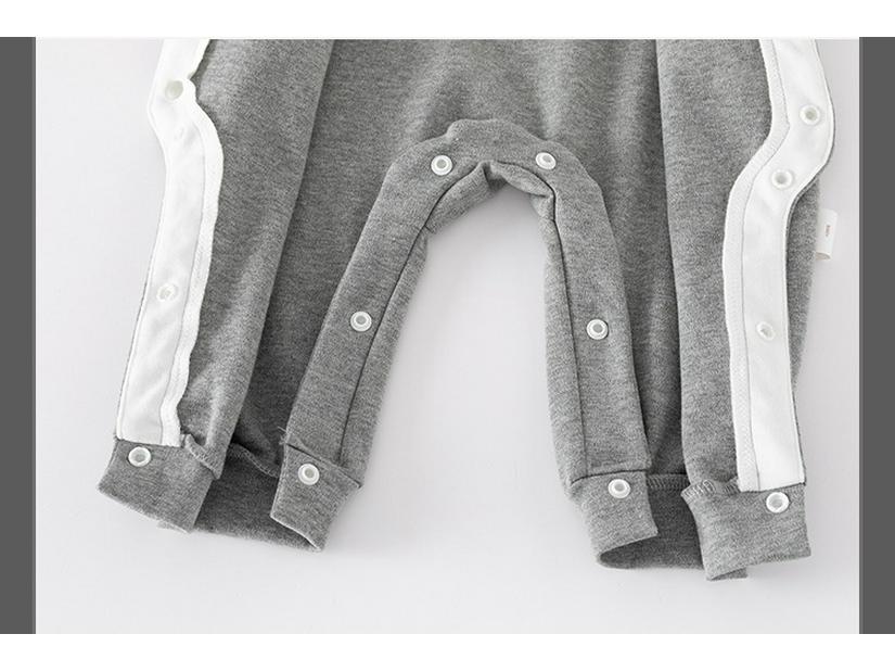 Body bébé quatre saisons: Combinaison formelle grise à manches longues pour nouveau-nés