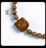 Indian Sandalwood Multi-Circle Bracelet with Horse Racing Ring - Retro Chinese Style Buddhist Prayer Beads.