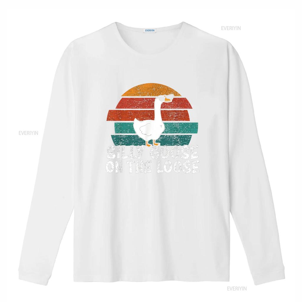 Silly Goose On The Loose T Shirt Vintage Washed Versatile Slightly Top For Everyday Wear Streetwear Graphic Casual Stretched