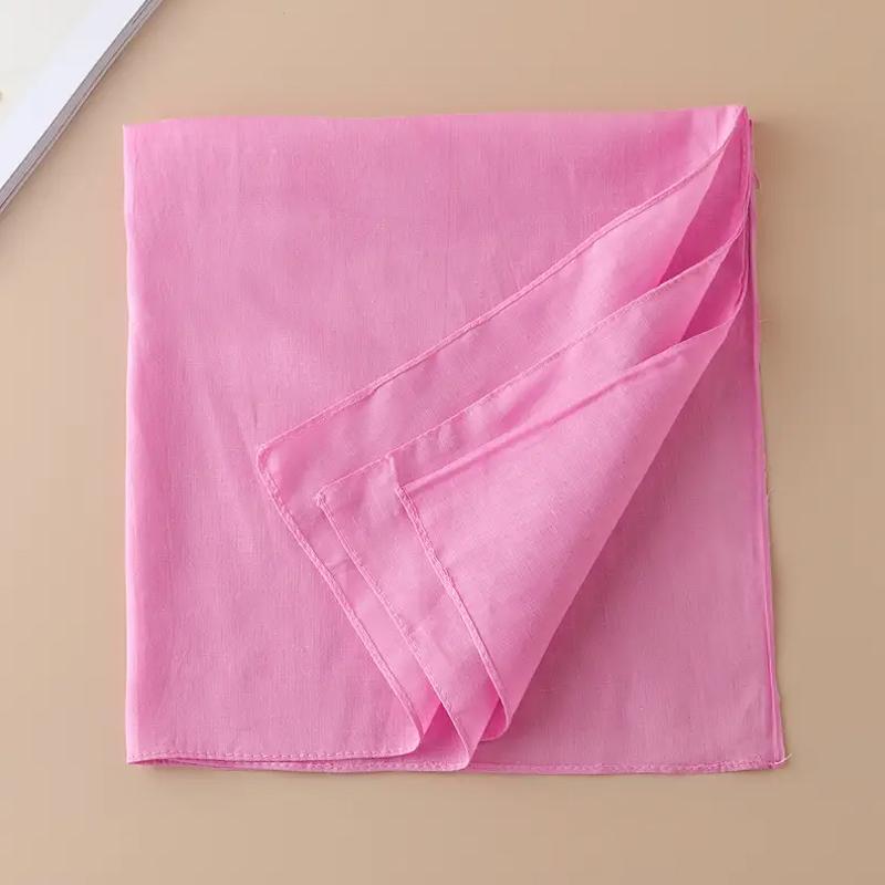 1PC Polyester Lightweight Headwraps Elegant Square Scarves Sweat Absorbent Towel Solid Color Scarves Bandana Unisex