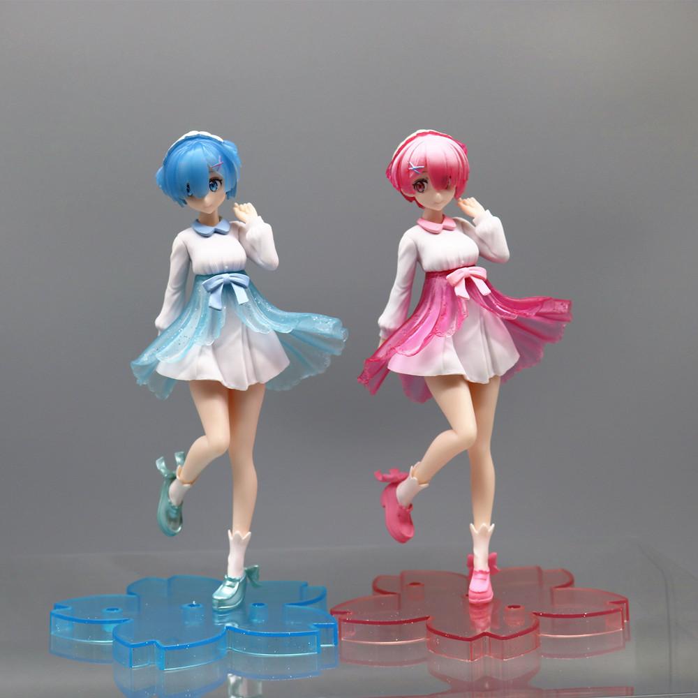 20CM Anime Re: Life In A Different World From Zero Figure Rem Ram Transparent Parts Night Fluorescent Action Figure Toy Gift