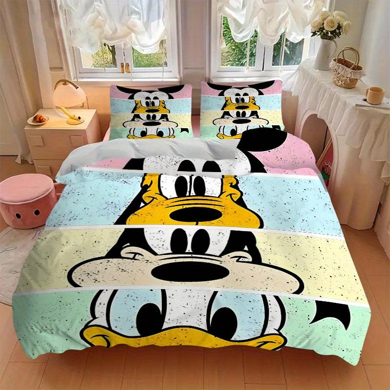 3pcs set Mickey Mouse Pluto Donald Duck1pc of quilt cover+2pcs of pillowcase, no core, print bedding, All Seasons Bedroom Setting049