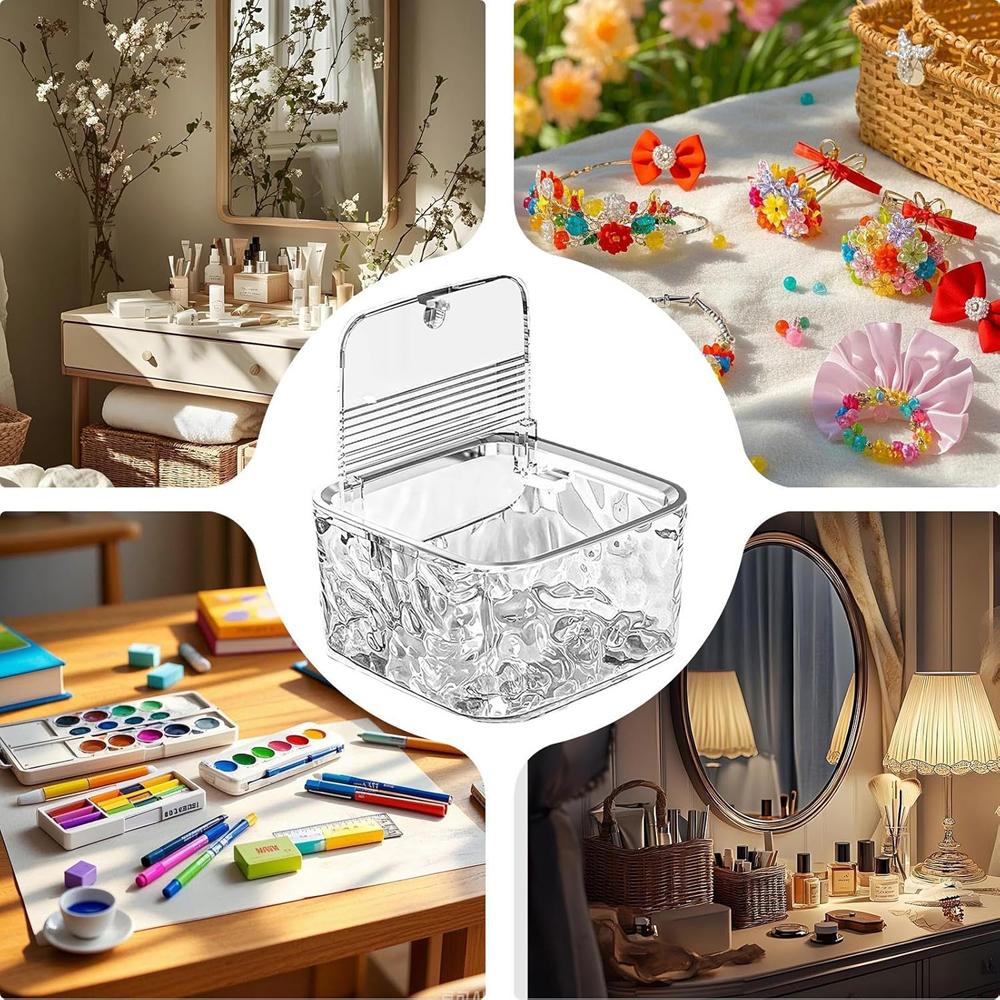 Hair Accessories Storage Box Hair Clip Hair Band Band Transparent Acrylic Organizer Desktop Storage Basketlaundry Pod Storang