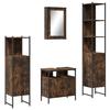 VidaXL 4-Piece Bathroom Furniture Set, Cabinets with Mirror, Interior Toilet Storage Unit, Modern, 3214827