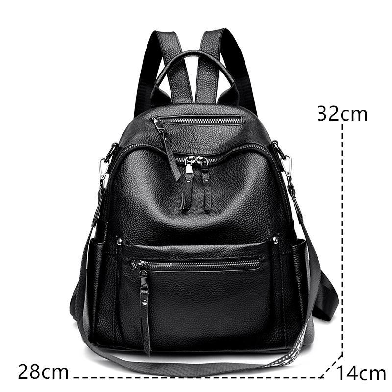 Luxury Solid Cowhide Bags For Women 2026 New Designer High Quality Genuine Leather Backpacks Women School Bags For Teenage Girls