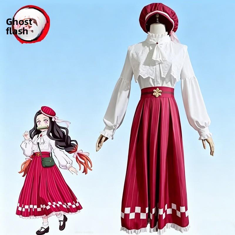 Demon Slayer Kimetsu No Yaiba Kamado Nezuko Cosplay Attire With Full Set For Anime Convention And Parties
