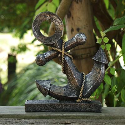 Décoration Ancre pour la Navigation - Sculpture d'Ancre de Navire Tendance Antique Créative Rétro Artisanat en Résine