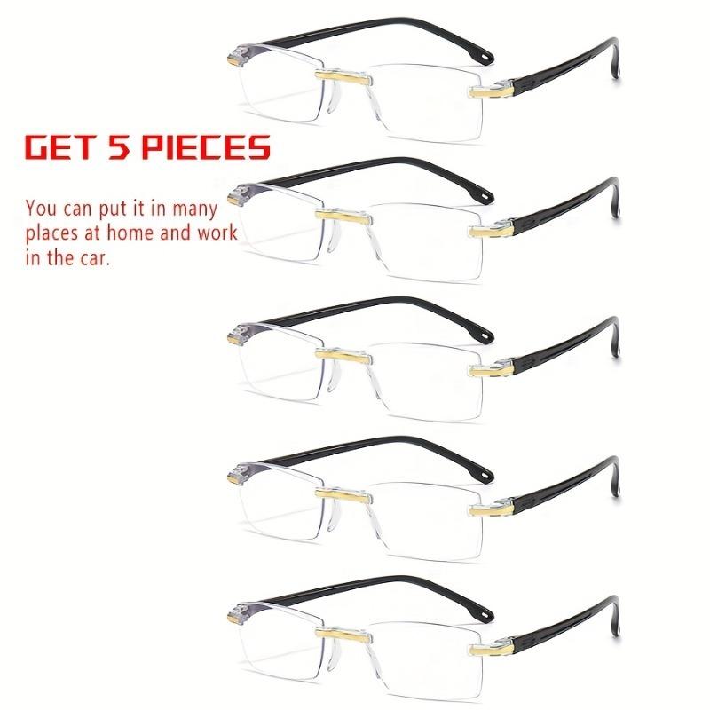 

Набор из 5 пар унисекс полимерных очков для чтения с легкой прямоугольной оправой 2.5