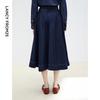 Lanzis Retro High-Waist A-Line Denim Skirt