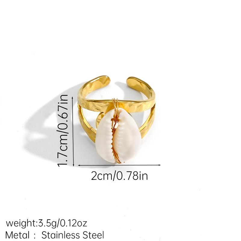 Inel de carapace naturala de aur si argint Inel de deschidere simplu creativ