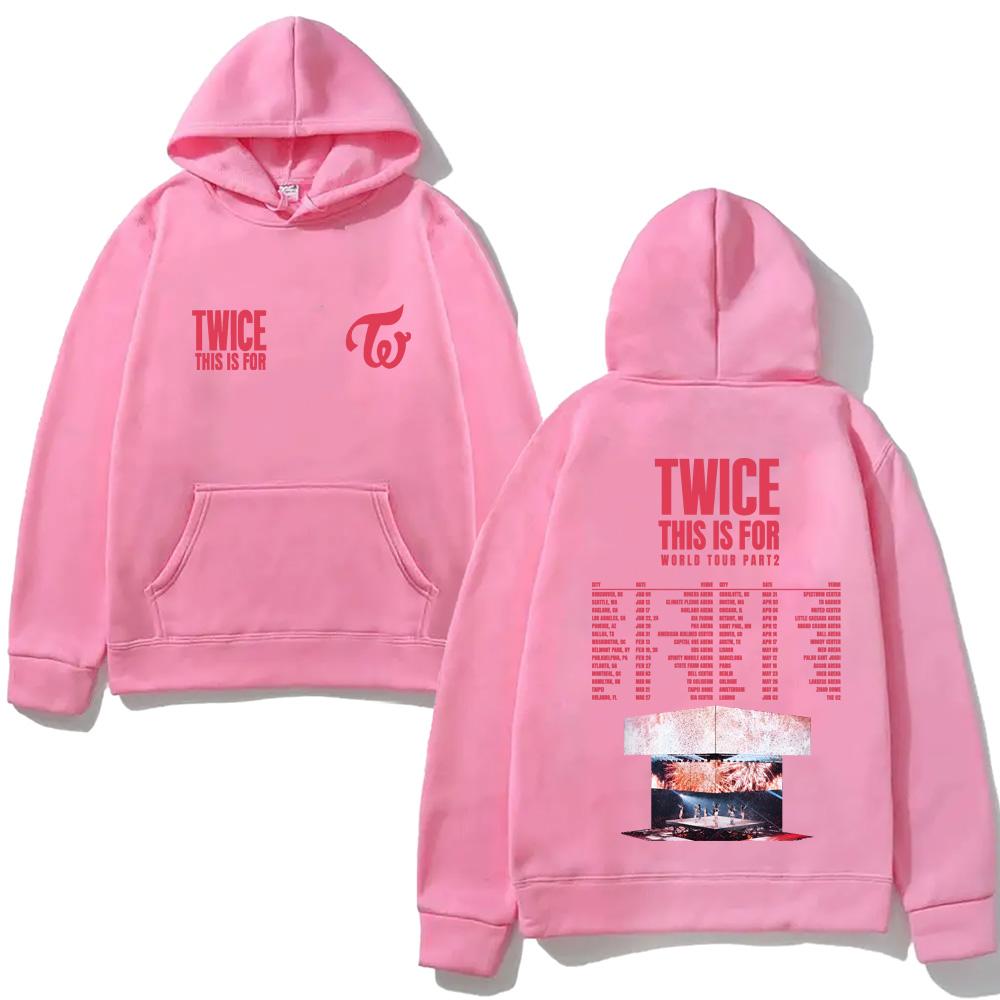 

ЦЕ ДЛЯ СВІТОВОГО ТУРУ 2026 Худі TWICE Корейська жіноча група Топи Grunge одяг Токен Одяг того ж стилю XL рожевий