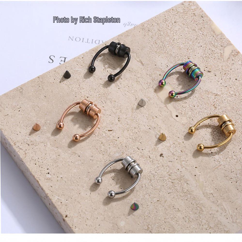 Faux Anneau de Nez Magnétique en Acier Inoxydable - Bijou Cerceau Fer à Cheval Non Perçant