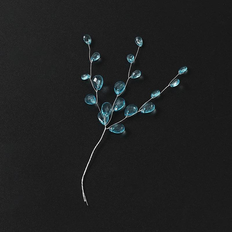 5/10Pcs 15cm Acrylic Crystal Bead Branch Artificial Flower for Hairpair Crafting DIY Bridal Headdress Bouquets Crystal Accessory
