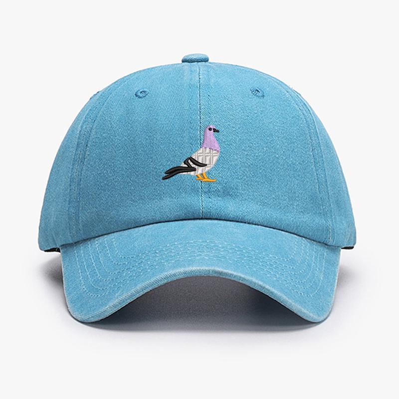 

Вышитый голубь Весенний винтажный бейсболки Мужские Женские Водоотталкивающие солнцезащитные кепки Спортивная рыболовная козырек от солнца Кепка для папы Adult (54-60cm) озеро синий