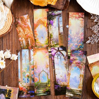 8 Pcs Transparent PET Dreamland Bookmark Fairy Forest Book Mark Bookmarks for Kids Women Teacher Students Gifts