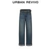 UR Women's Washed Rolled Hem Cotton Denim Jeans