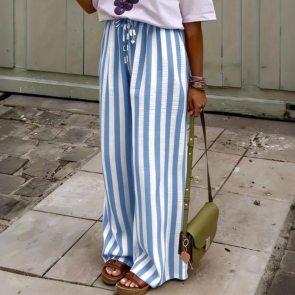Women's Casual Straight Leg Jogger Pants Loose Fit with Elastic Cuffs for Summer