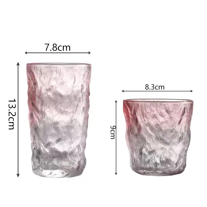 285ml/380ml Cocktail Glass Home Juice Tea Beverage Mugs Pink Glacier Cup Trendy Personalized Wine Glasses Lemon Soda Water Cup