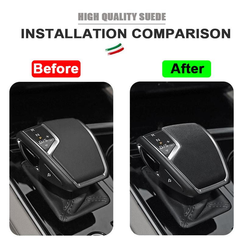 For Volkswagen VW Touareg -2024 2025 Car Gear Shift Knob Cover Suede Protective Decoration Vehicle Auto Modified Accessories