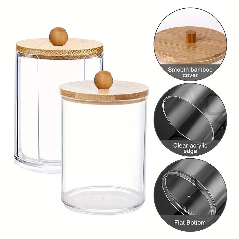 2 PCS Cotton Pad Holder, Bathroom Jars, Storage Box Cosmetic Organizers Cotton Pad Storage with Lid, Durable, Dust-proof