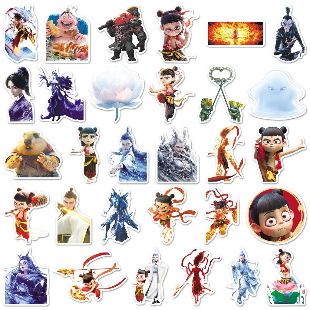 Nezha Graffiti Stickers: 60 Sheets of Chinese Animation for Phone Cases & Computers - Hot Seller