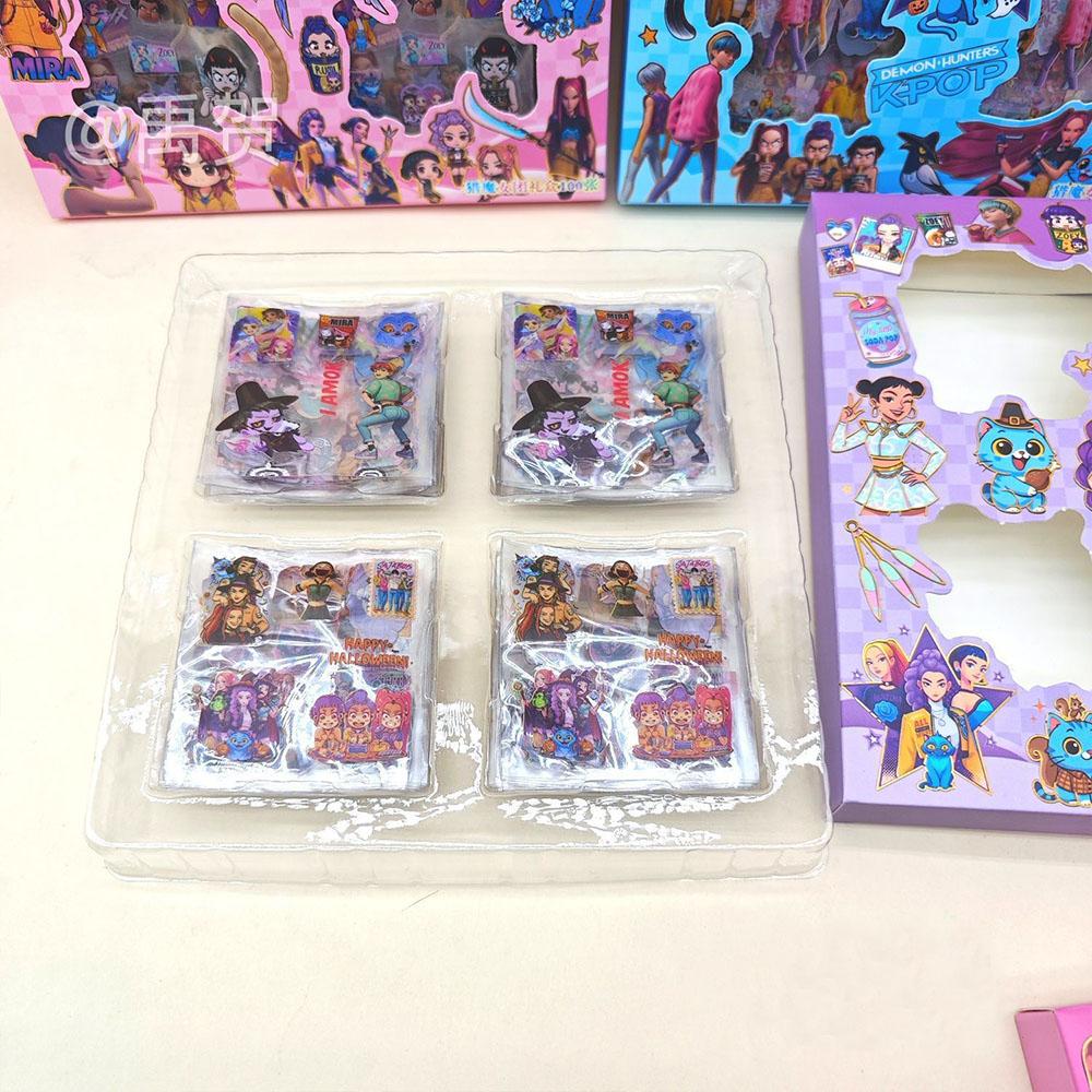 100 PIEZAS K-POP Cazadores de Demonios Pegatinas Anime Impermeables Calcomanías de Vinilo para Portátil Botella de Agua Monopatín Teléfono Hermoso Regalo para Fans