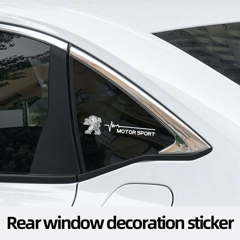 2Pcs Car Body Trunk Window Logo Sticker Decal Decor For Peugeot 5008 508 408 4008 308 3008 208 2008 Landtrek Rifter Valve cap