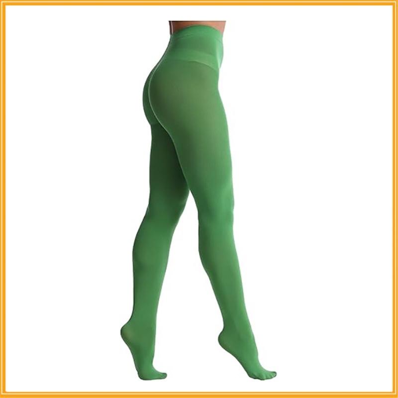 2Pair Women Patrick's Day Tights Stretchy Leggings Opaque Tights High Waist Pantyhose Irish Festival Cosplay Costume