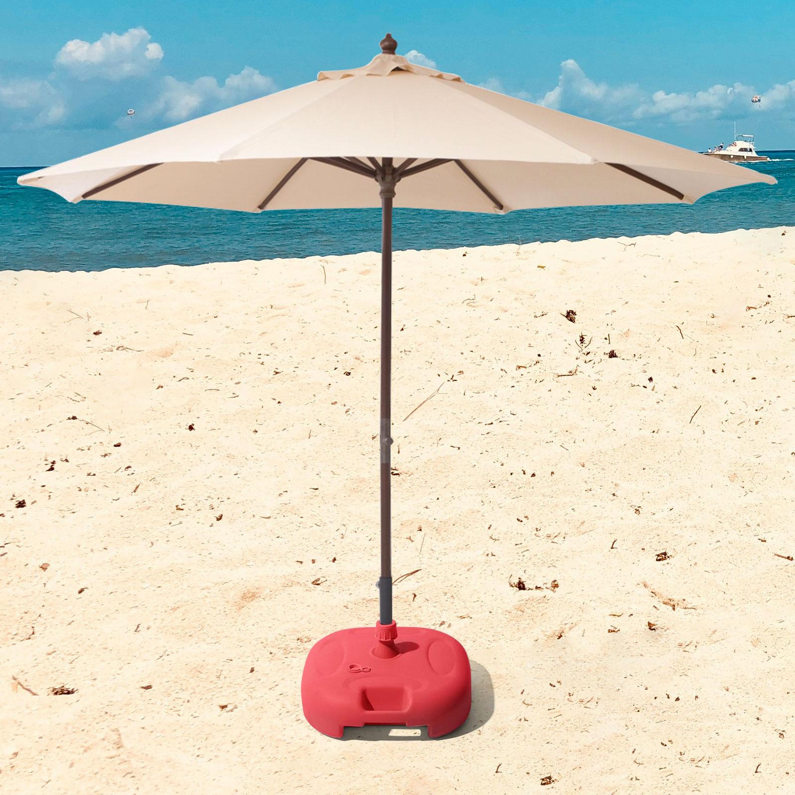 

Patio Umbrella Base Pole Holder Square Windproof Heavy Duty Water/Sand Filled красный