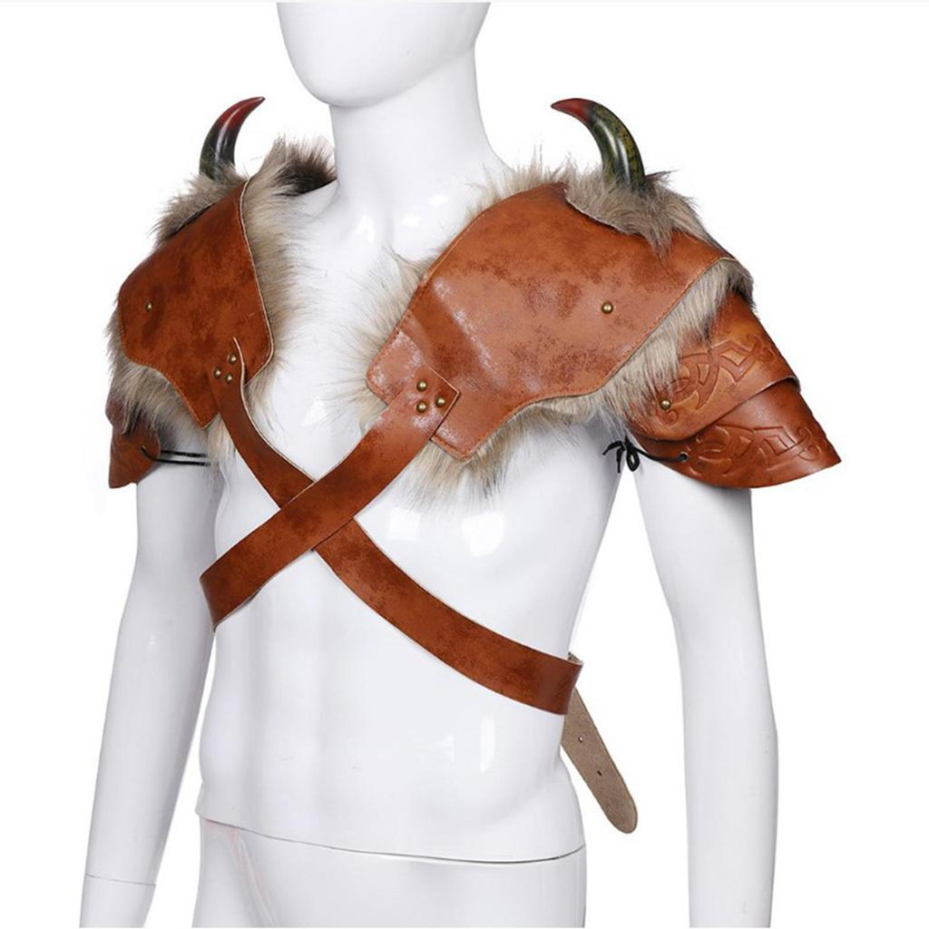 Faux Leather Medieval Shoulder Pauldron Pauldron for Role Play Cosplay Men