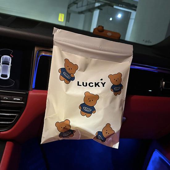 20Pcs Cartoon Animal Car Garbage Bag Stick-On Disposable Auto Trash Bag Waterproof Leakproof Camping Travel Office Home Car Vomit