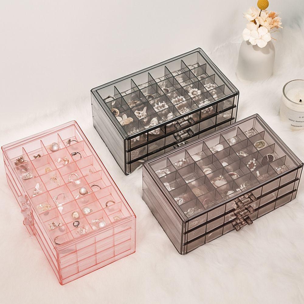 Large Capacity 72 Grids Jewelry Box Dustproof Jewelry Organizer  Dressing Table
