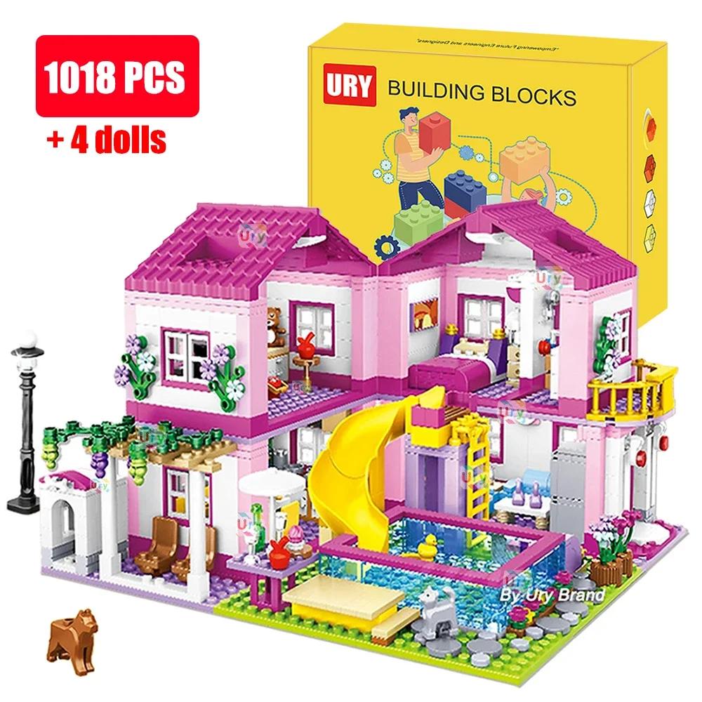 Sluban Friends City House Princess Castle Sets for Girls Apartment Garden Casa Villa Building Blocks Figures Toys Kids DIY Gifts