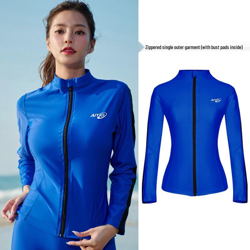Unisex Jellyfish-Proof Diving Jacket: Sun-Protective, Quick-Dry, Chest-Padded, Long Sleeve Swimsuit for Couples.