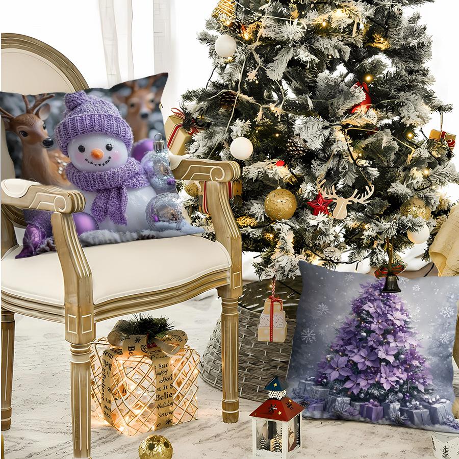 Christmas Pillow Cover Polyester Printed New Office Sofa Cushion Decoration Home Pillow Cover