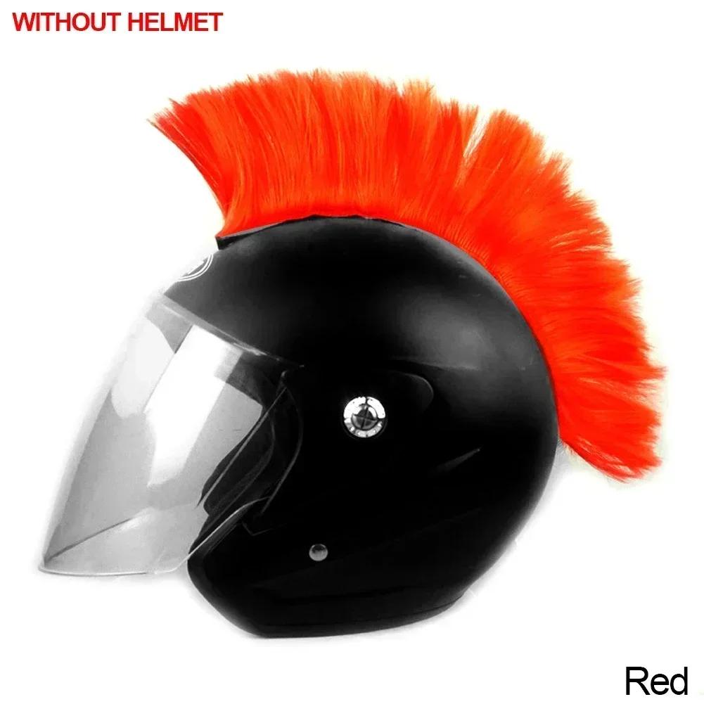 Mohawk Helmet Wig Cuttable Helmet Decorations Wigs Cockscomb Motocross Full Face Off Road Helmet Decoration Hair Sticker Paste
