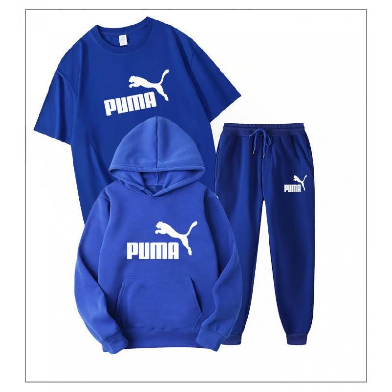 Three Piece Loose Men s Fleece Hoodie Sweatpants Casual Sports Long Sleeved Set HER S
