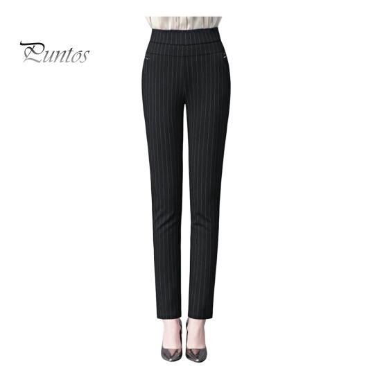 Mother Spring Pants High Waist Casual Stretch Pockets Solid Color Match Top Slim Fit Plus Size Pencil Women Clothing